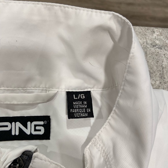 Ping Men's White and Gray 1/4 Zip Golf Windbreaker-Large - Picture 7 of 10